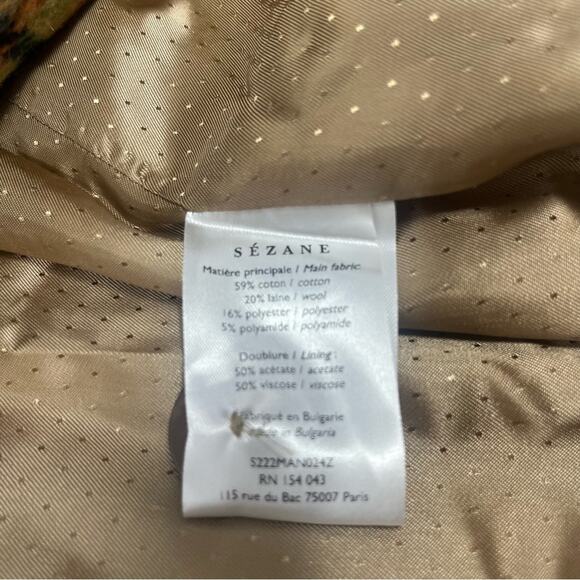 Sezane Suzon Plaid Coat NWT - Picture 9 of 9